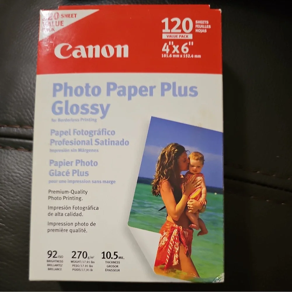 Canon 4x6 Photo Paper Plus Glossy - 120 Sheets Pack